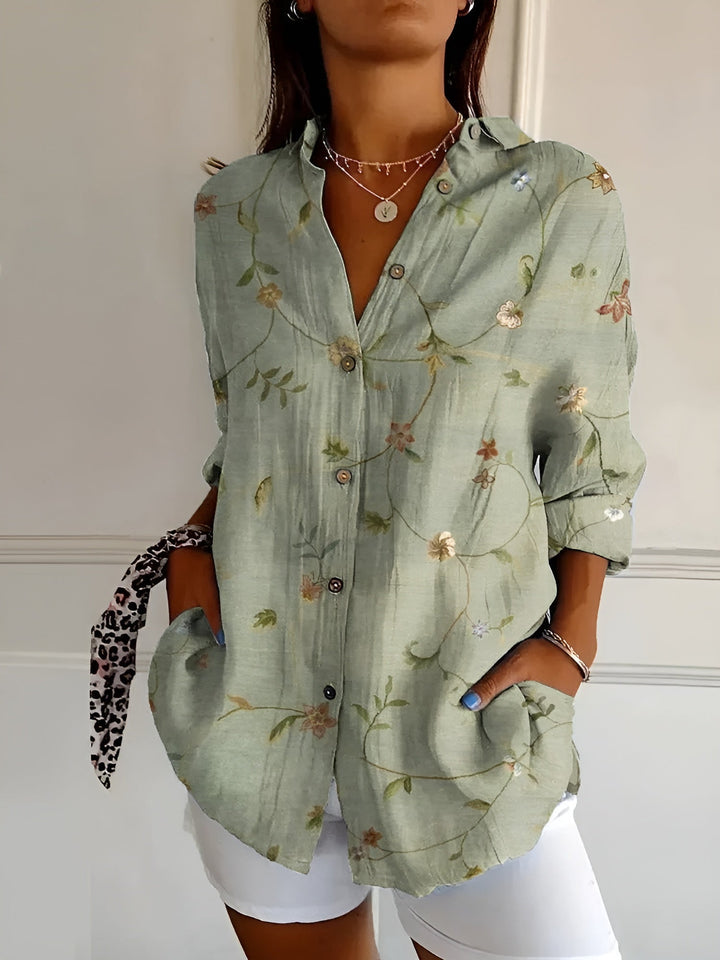 Malou™ | Bluse mit Blumenmuster und Knöpfen